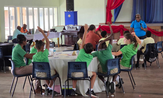 Children engaged in an interactive session at the Child Labour Forum at Daryll Jordan Secondary, St Lucy. (RR)